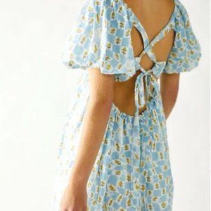 Free People Blue Floral Mini Dress